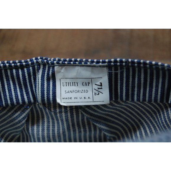 Vintage Strasburg Railroad Railway Hat Utility Cap Fitted 7 1/2 Made in USA - Picture 9 of 9